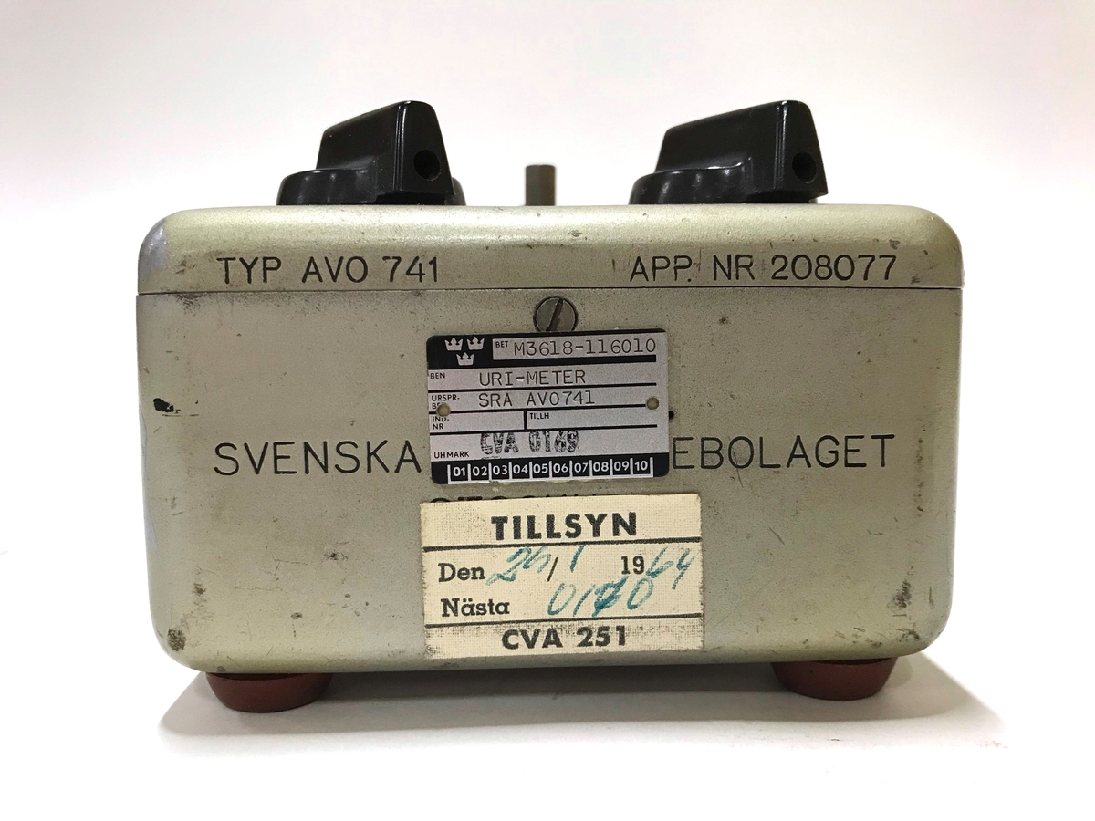 URI-meter, Svenska Radioaktiebolaget SRA AVO 741. Kommer från F 13.