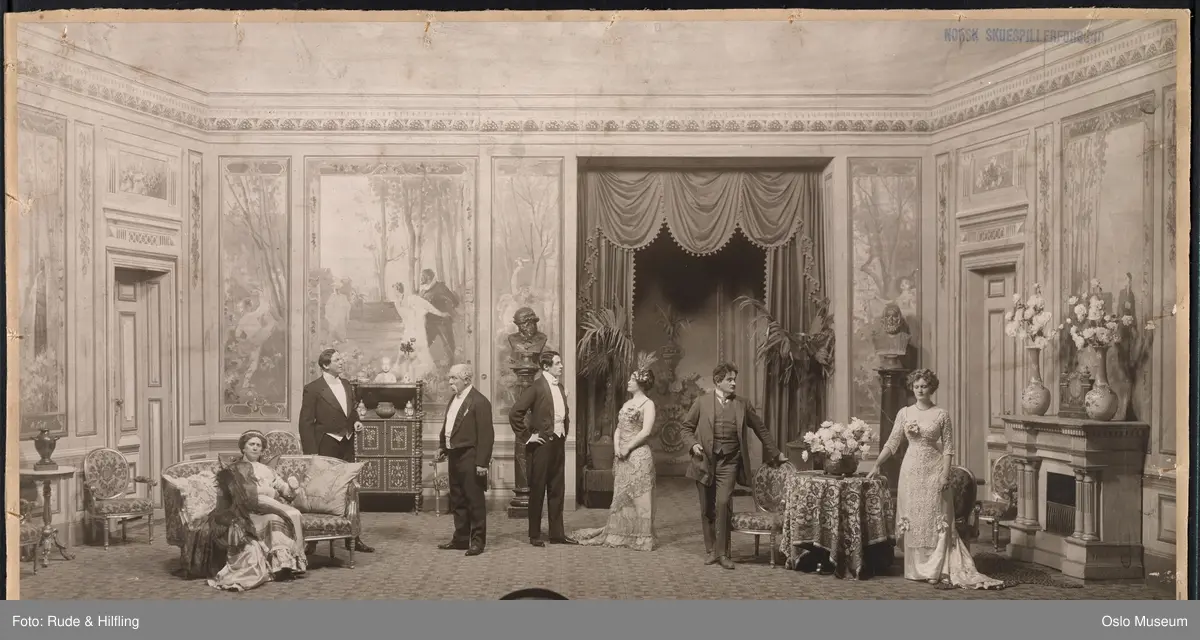 Nationaltheatret, forestilling, scenebilde, "Samson" av Henry Bernstein, menn, kvinner, skuespillere