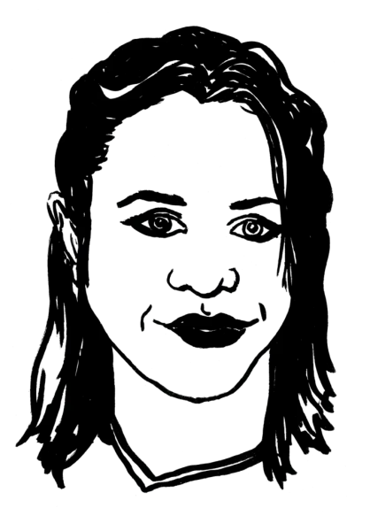 Drawing illustrating a woman.