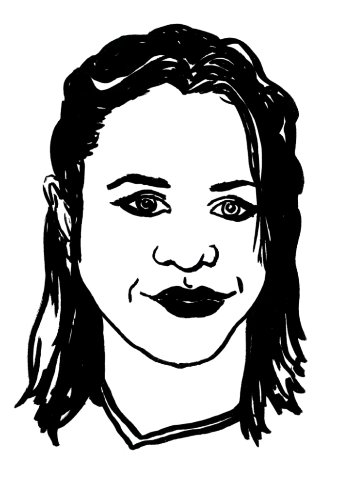 Drawing illustrating a woman.