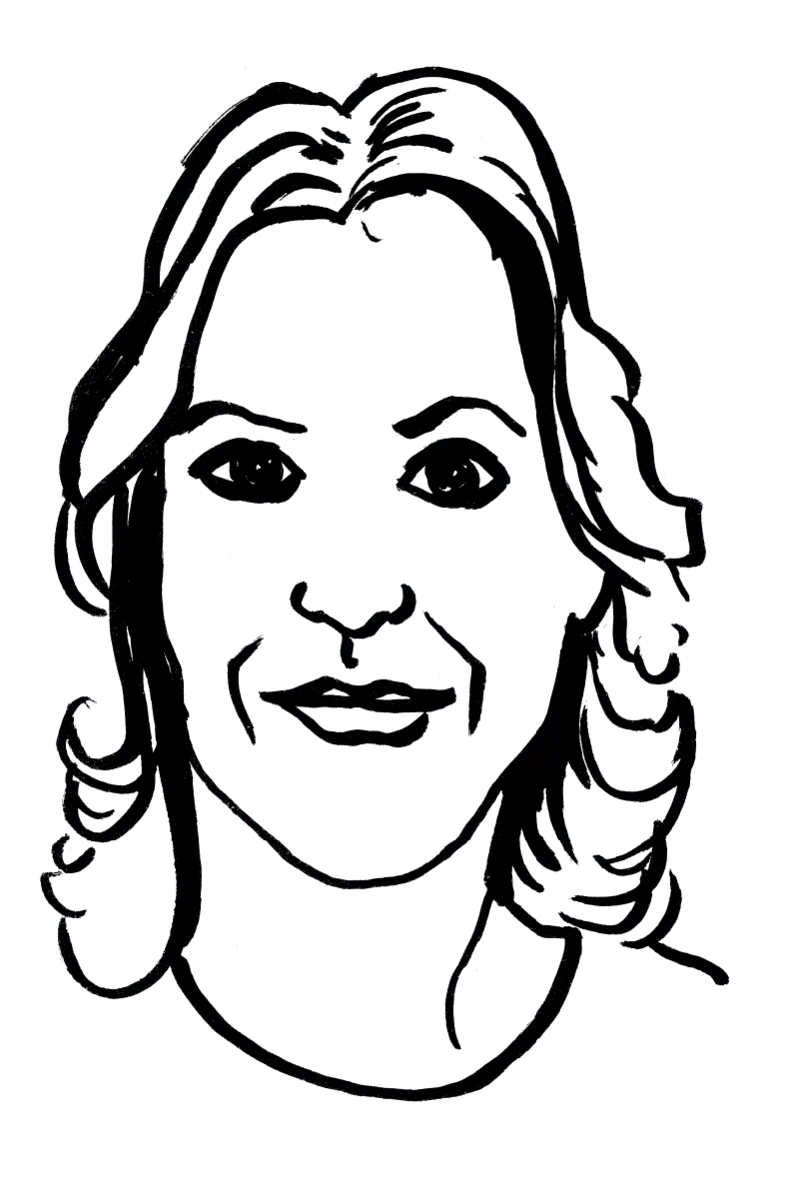 Drawing illustrating a woman.