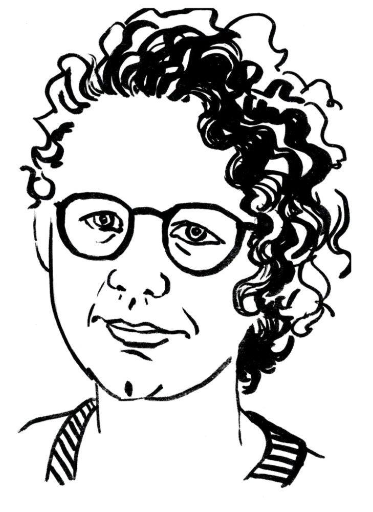 Drawing illustrating a woman.