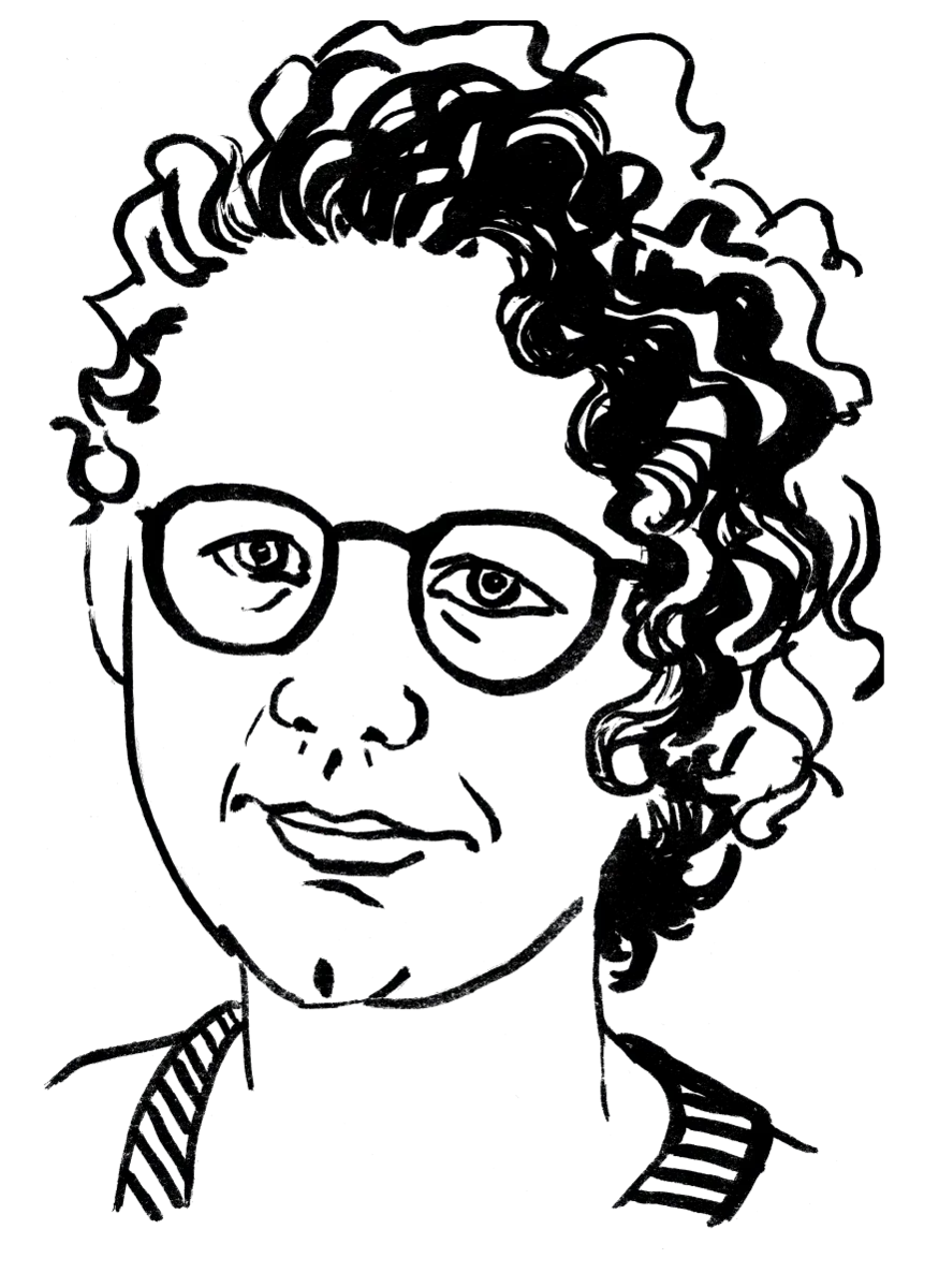 Drawing illustrating a woman.