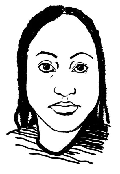 Drawing illustrating a woman.