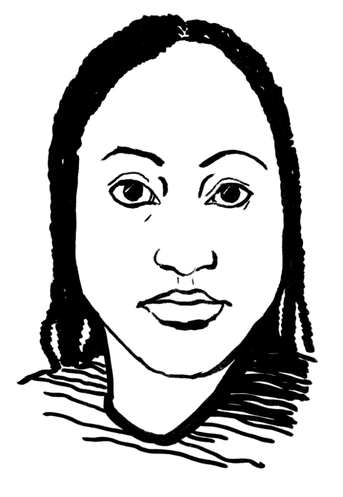 Drawing illustrating a woman.