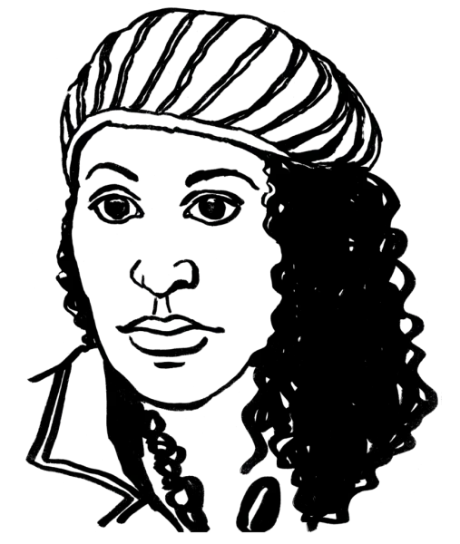 Drawing illustrating a woman.