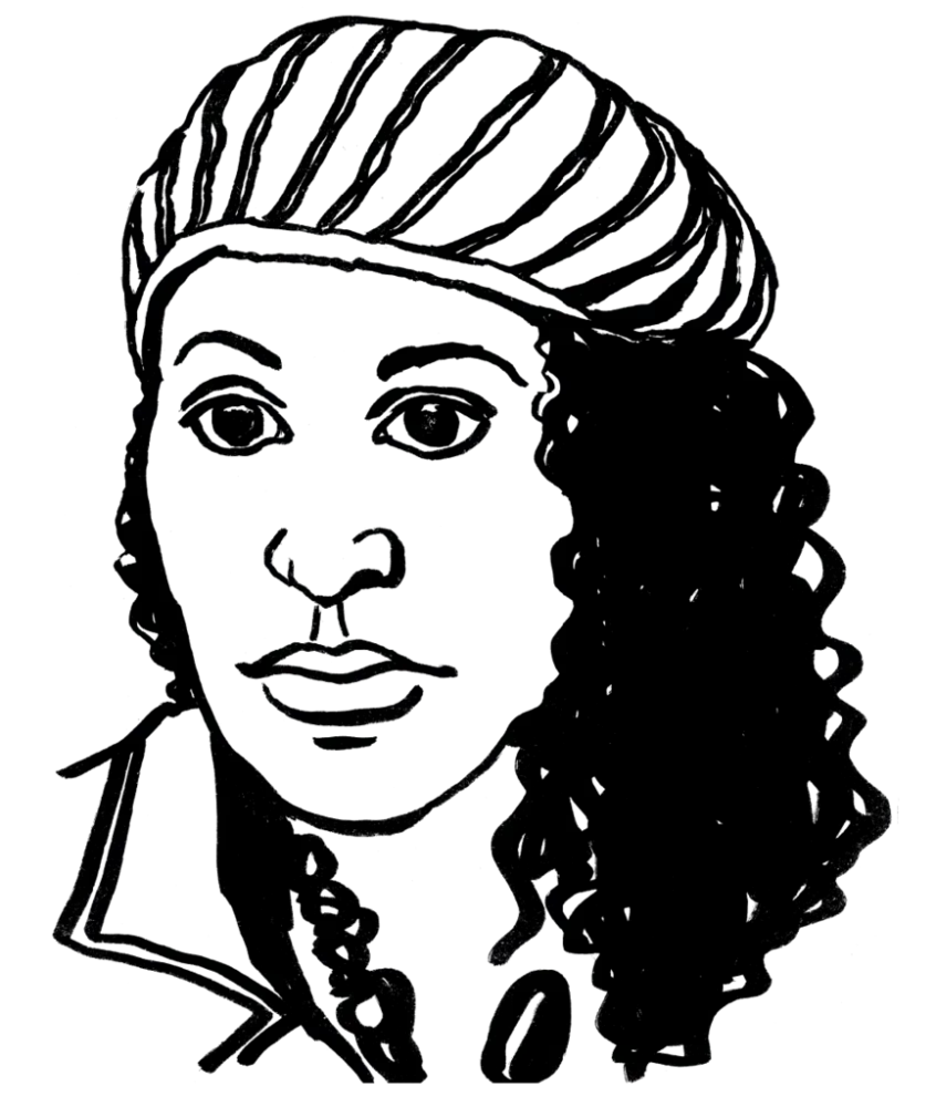 Drawing illustrating a woman.