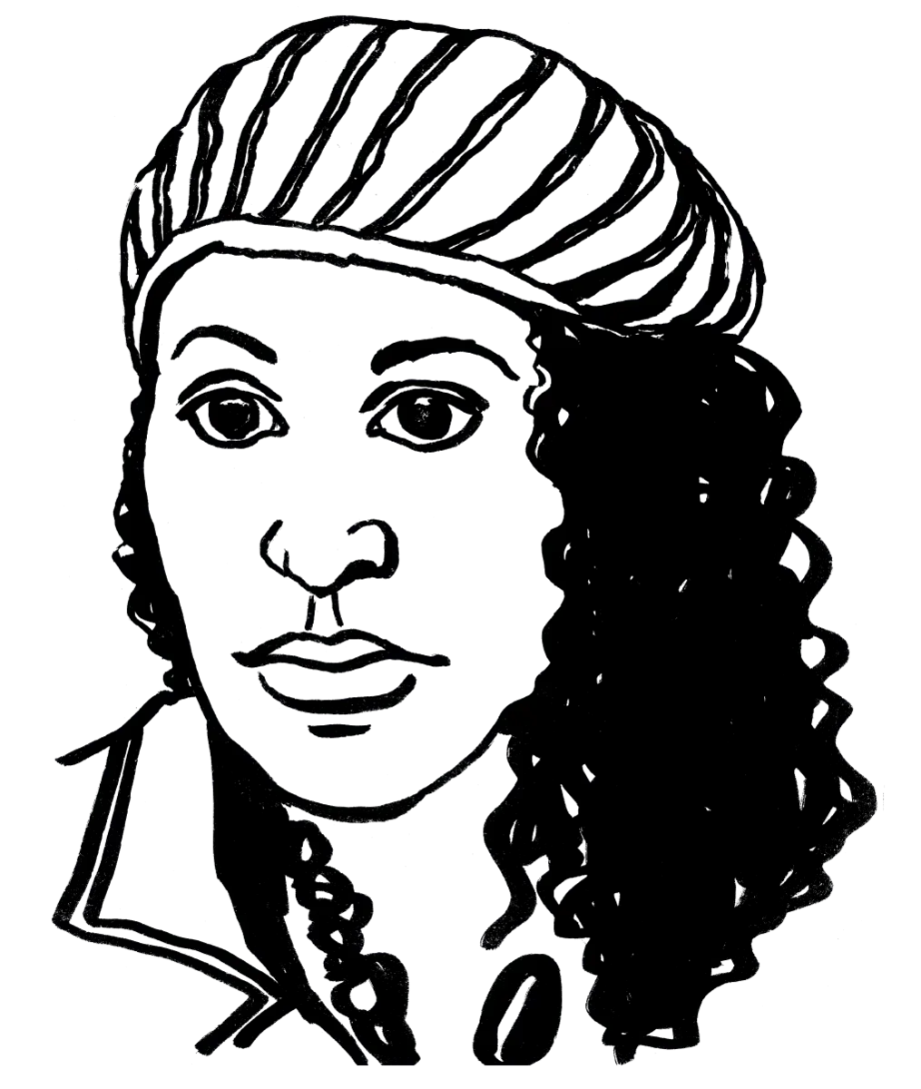 Drawing illustrating a woman.