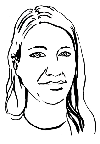 Drawing illustrating a woman.