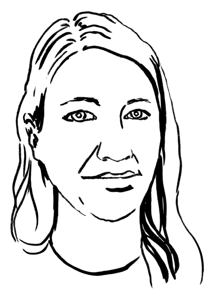 Drawing illustrating a woman.