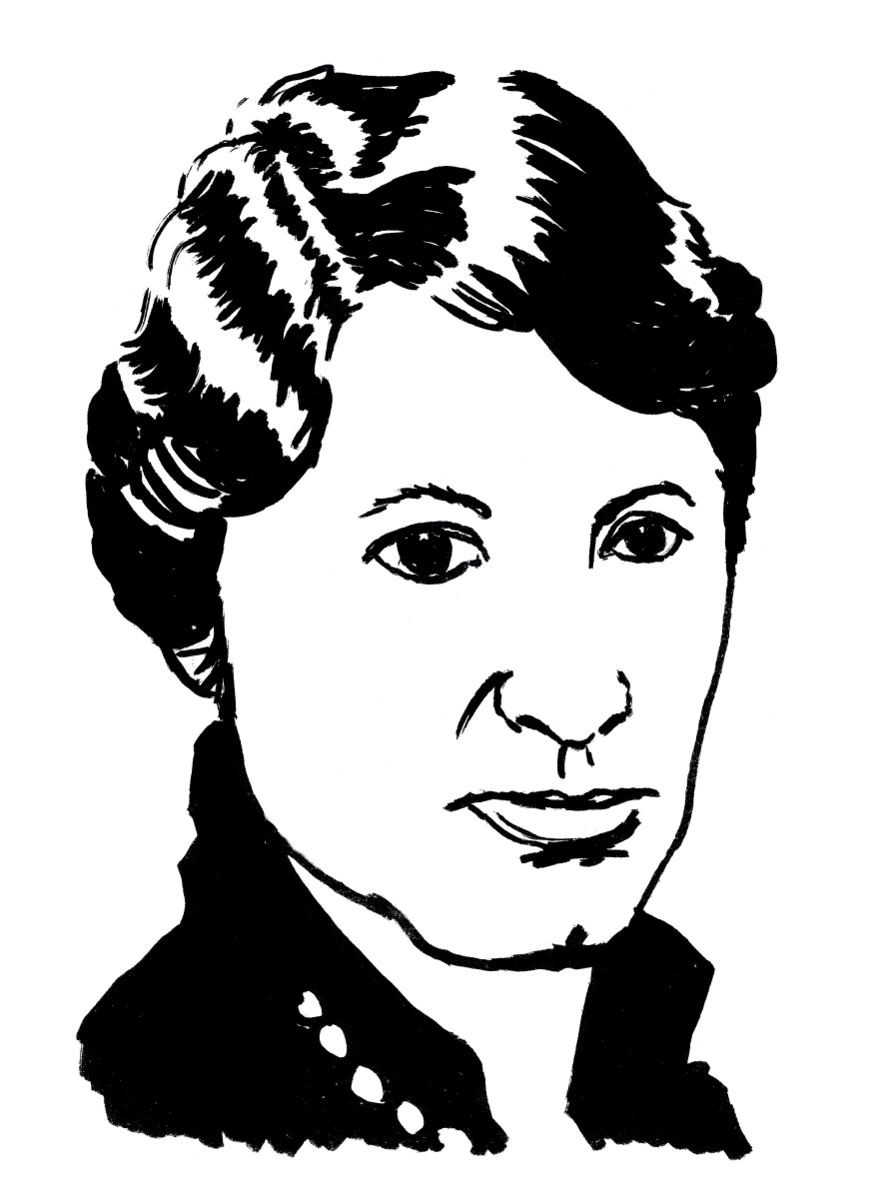 Drawing illustrating a woman.