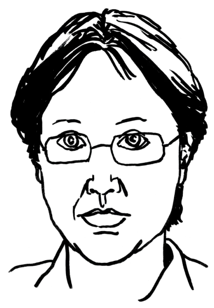 Drawing illustrating a woman.