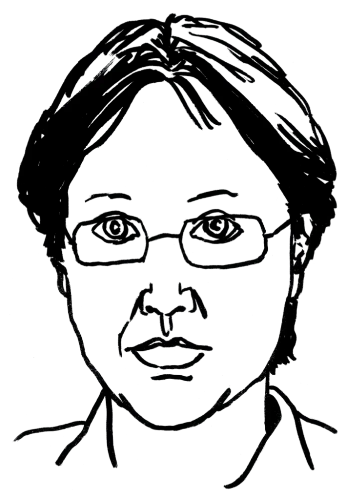 Drawing illustrating a woman.