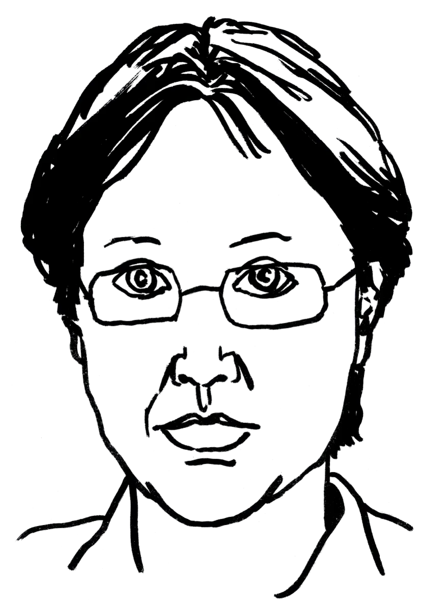 Drawing illustrating a woman.