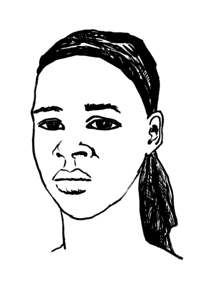 Drawing illustrating a women.