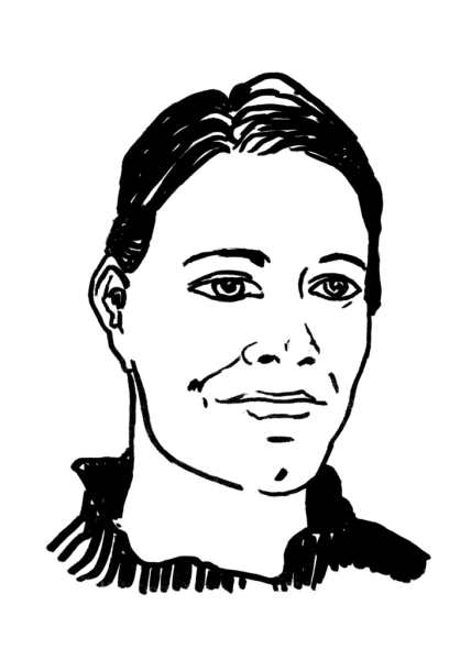 Drawing illustrating a woman.