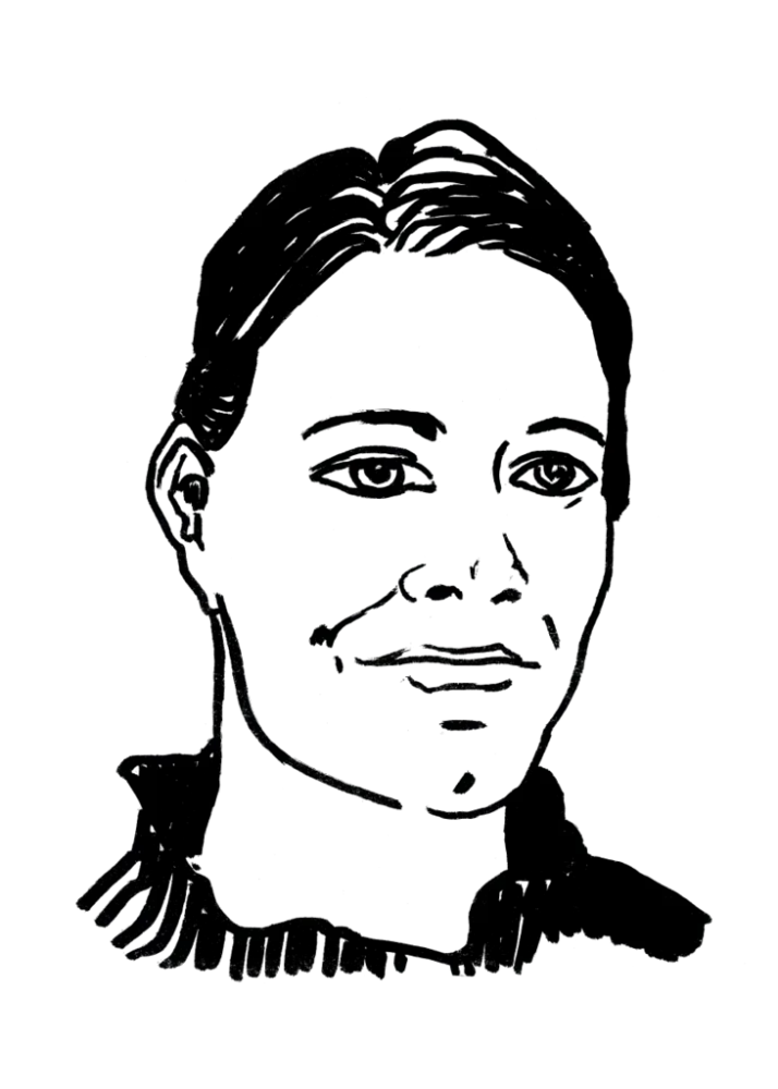 Drawing illustrating a woman.