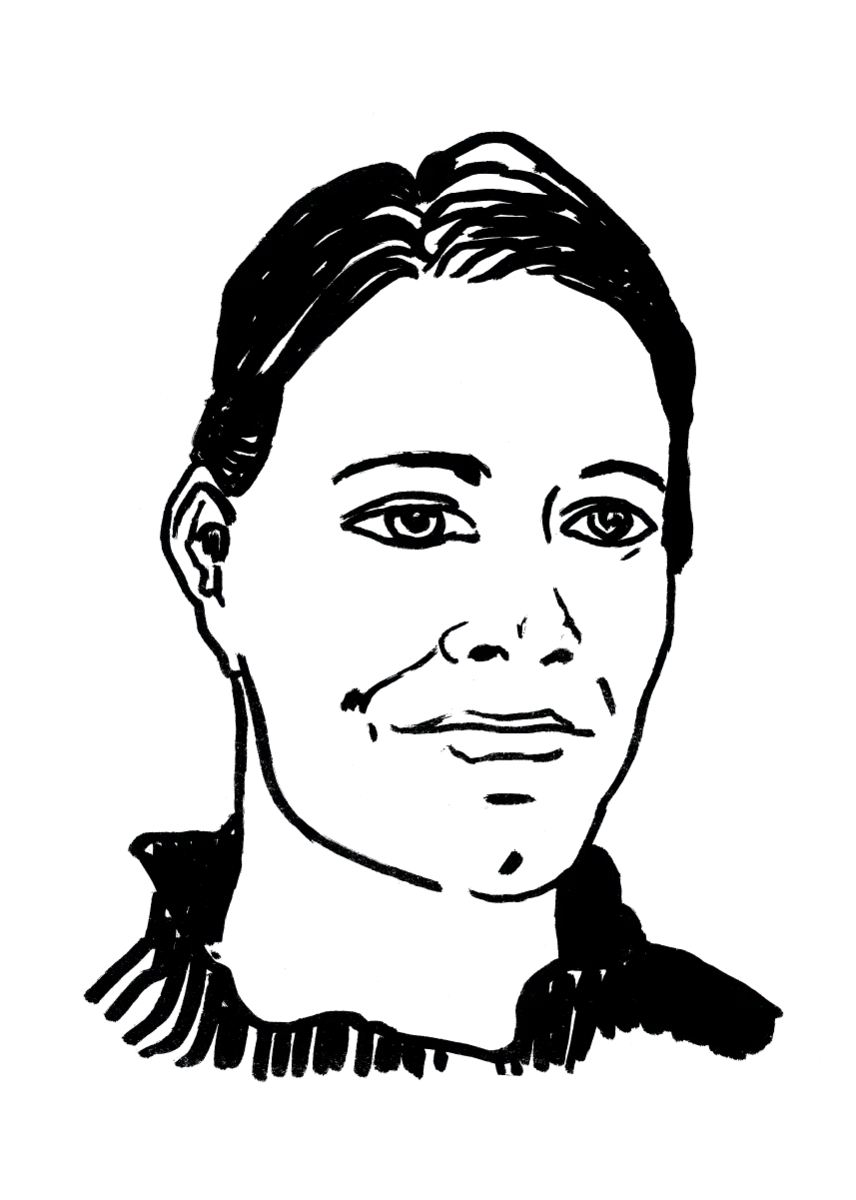 Drawing illustrating a woman.