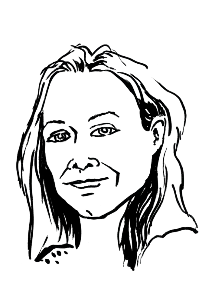 Drawing illustrating a woman.