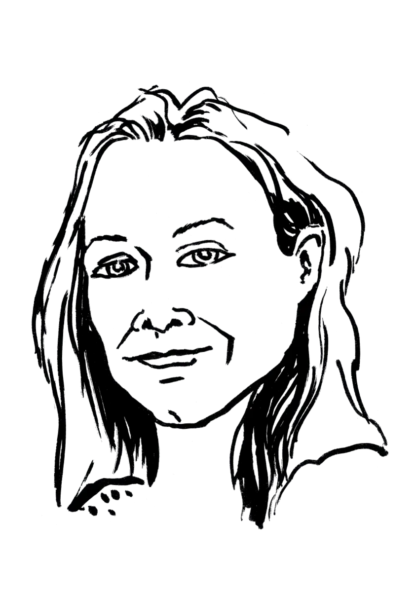 Drawing illustrating a woman.