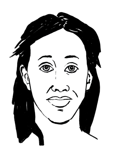 Drawing illustrating a woman.