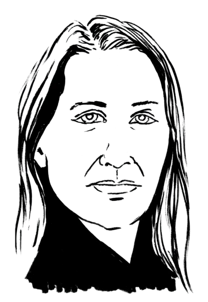 Drawing illustrating a woman.