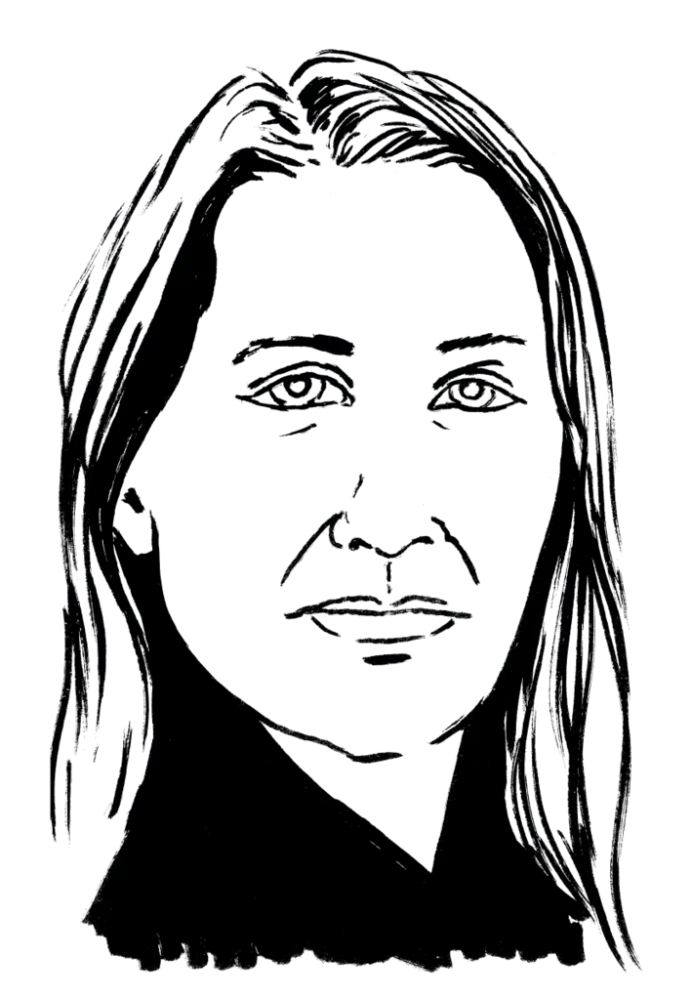 Drawing illustrating a woman.