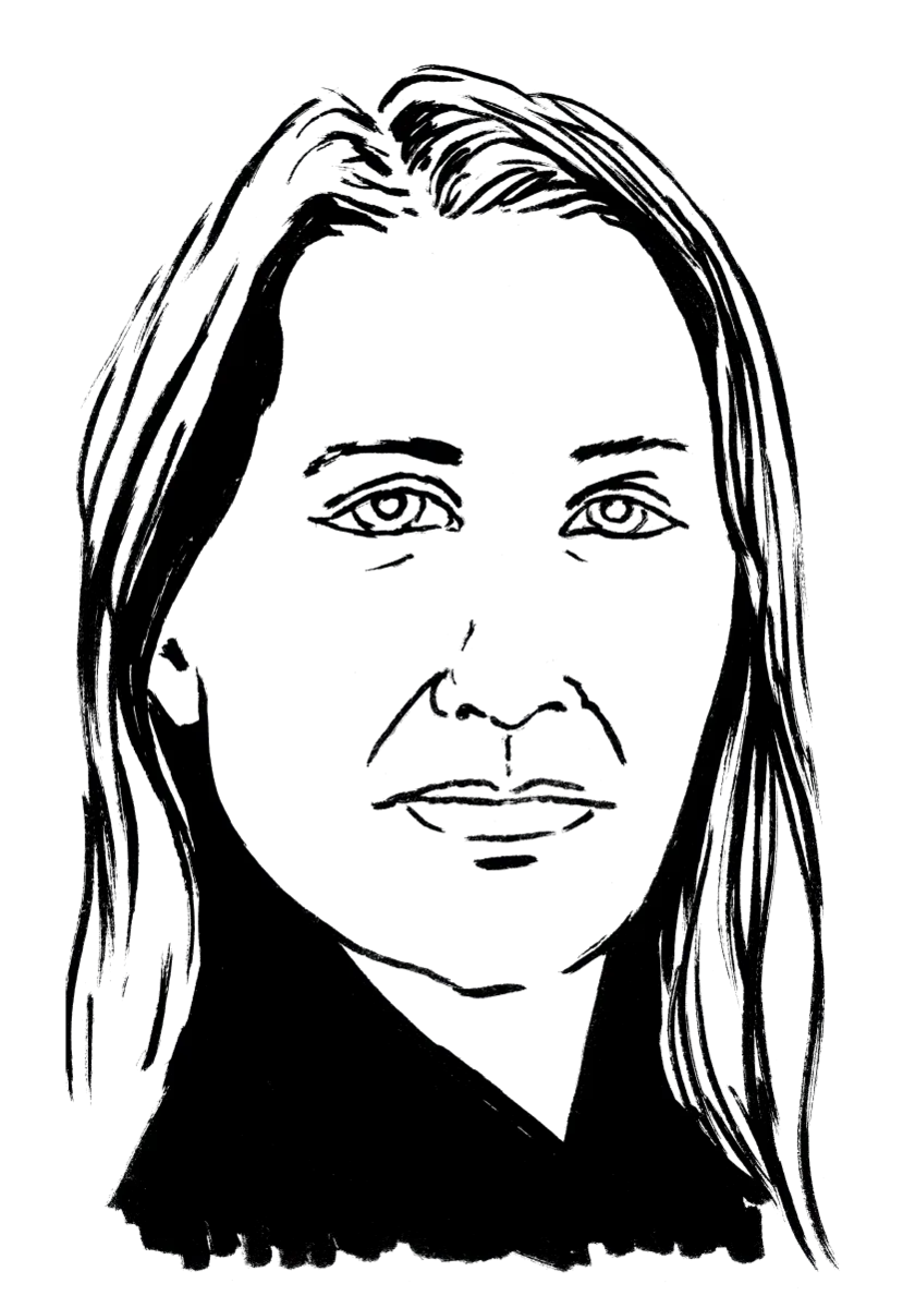 Drawing illustrating a woman.