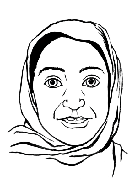 8Drawing illustrating a woman.