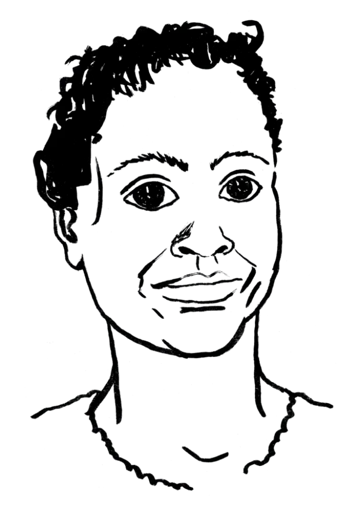 Drawing illustrating a woman.