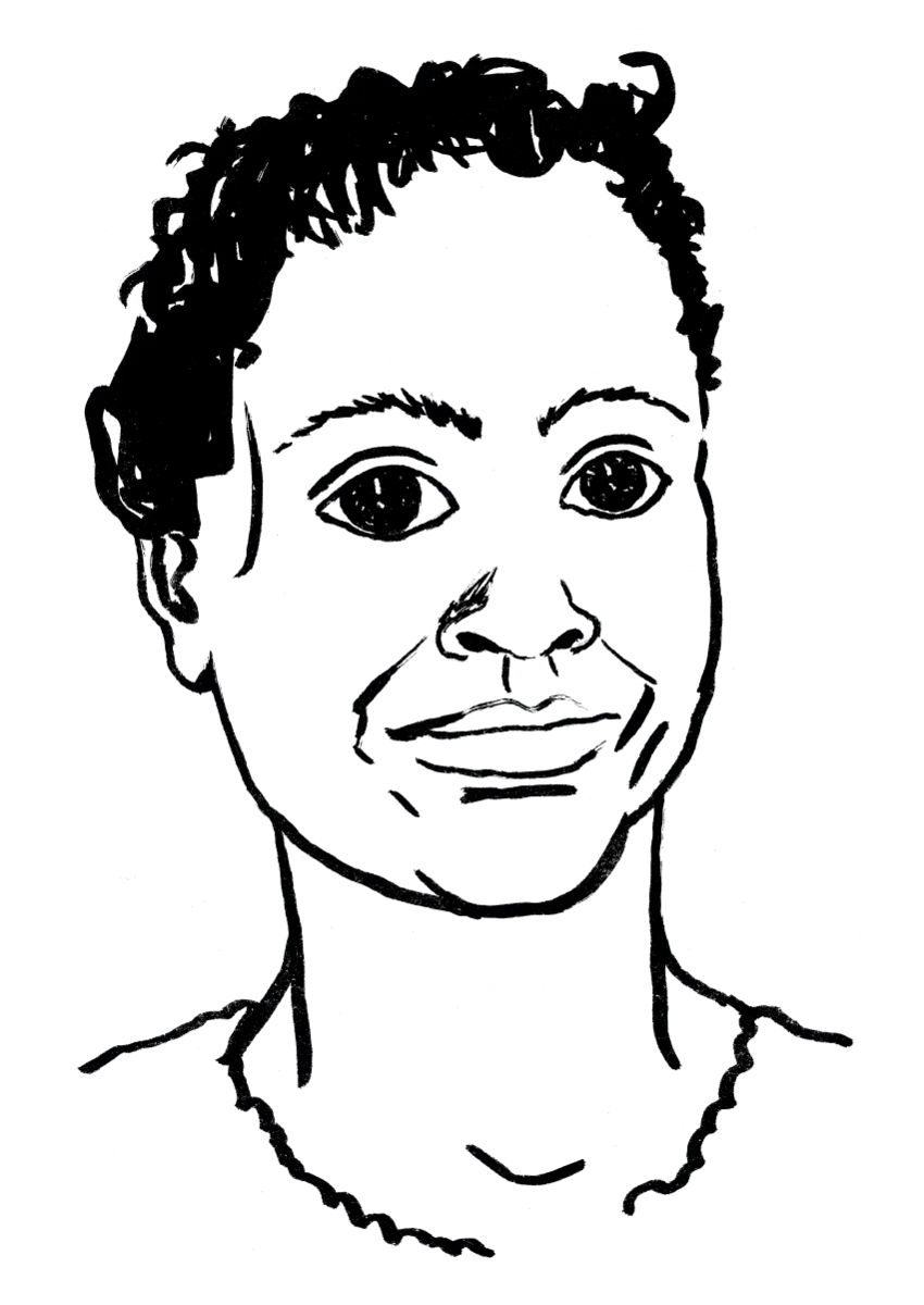 Drawing illustrating a woman.