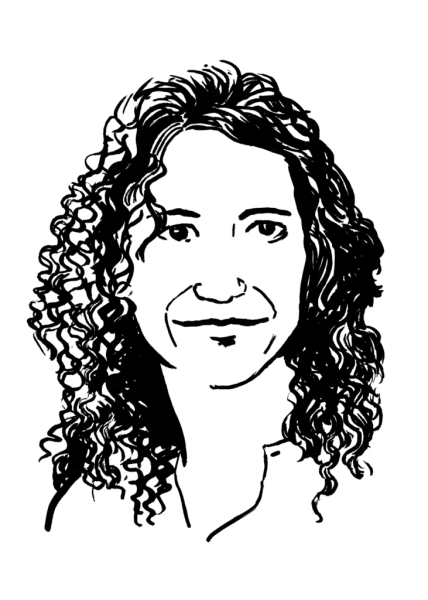 Drawing illustrating a woman.