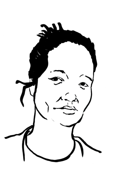 Drawing illustrating a woman.