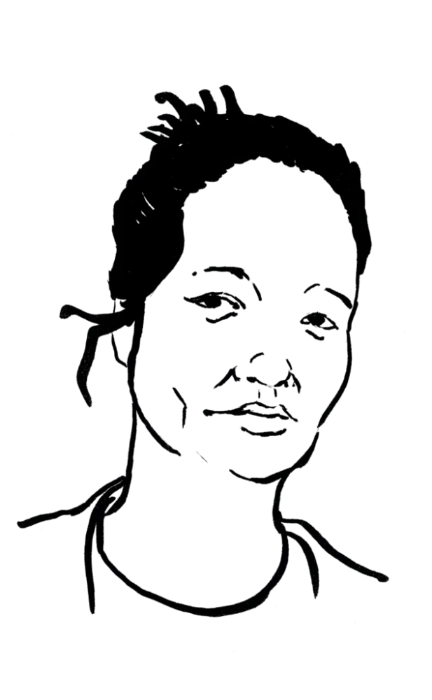 Drawing illustrating a woman.