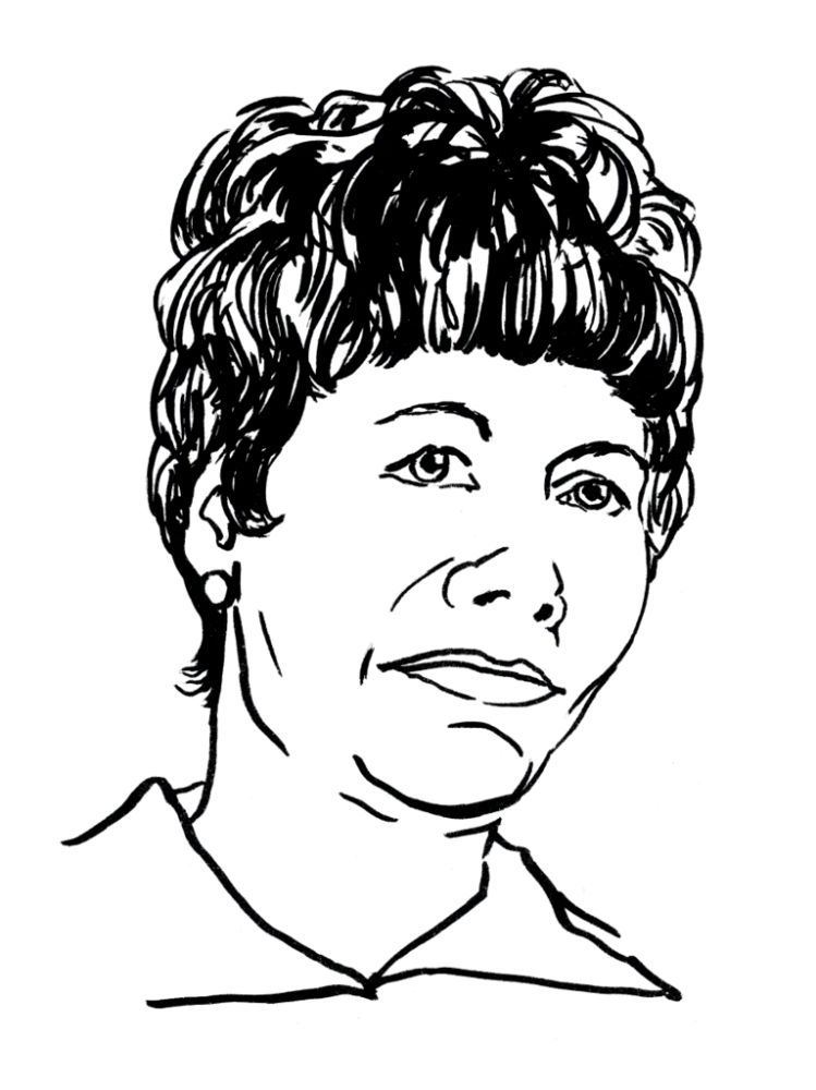 Drawing illustrating a woman.