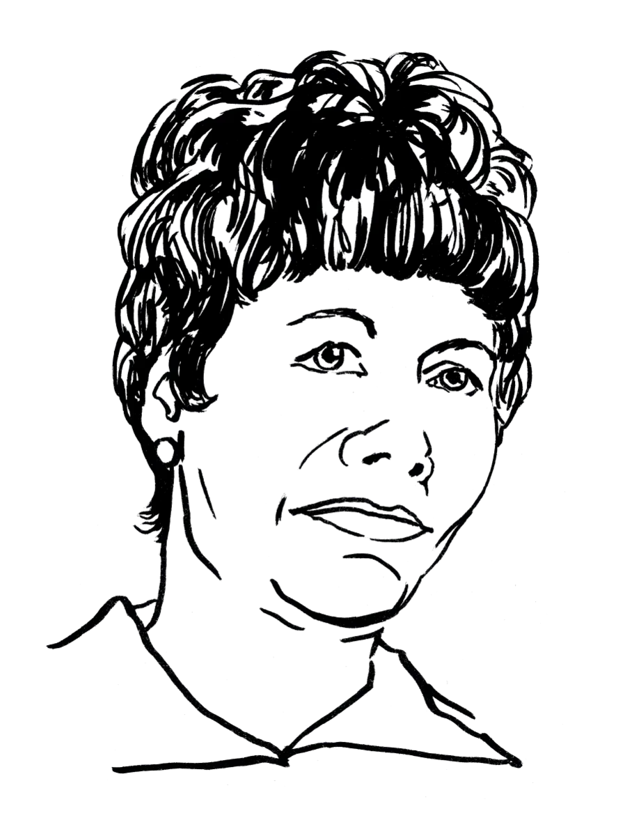 Drawing illustrating a woman.