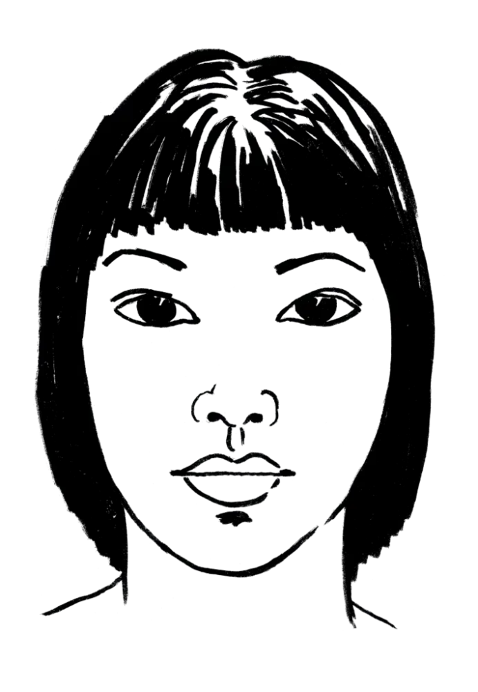 Drawing illustrating a woman.