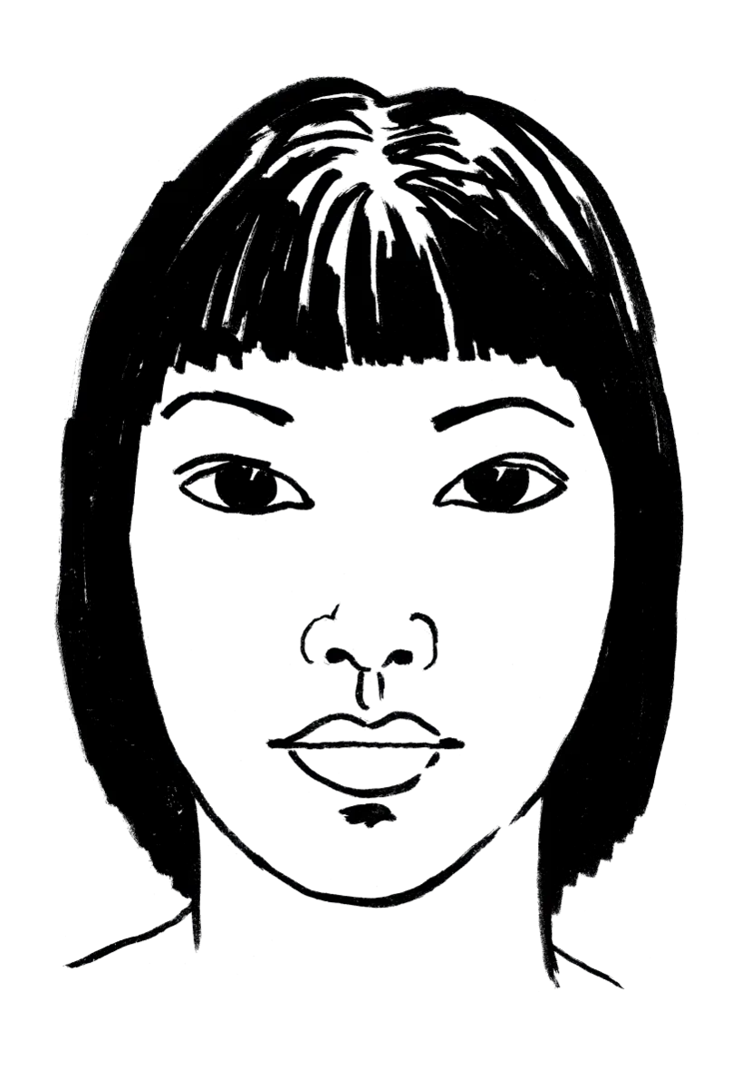 Drawing illustrating a woman.