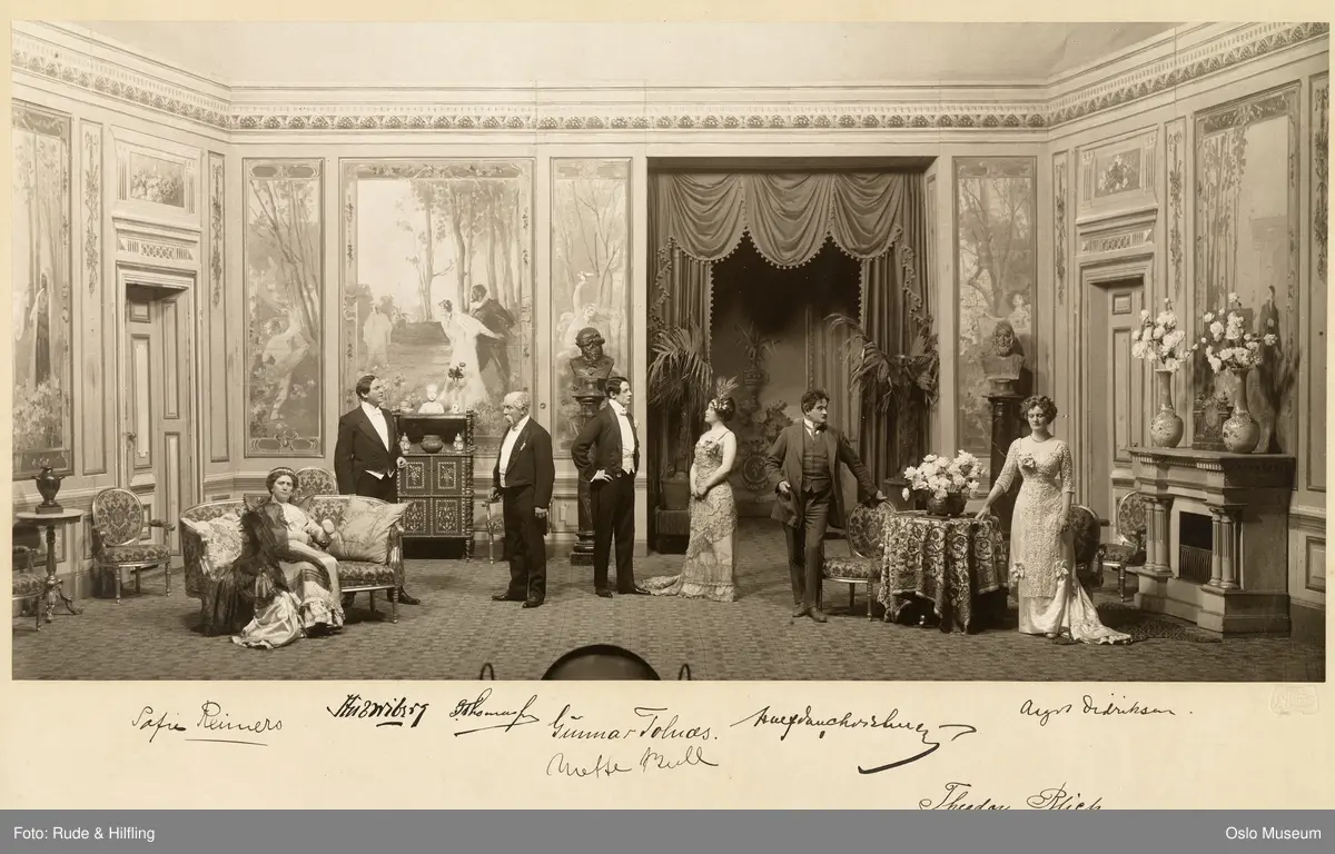 Nationaltheatret, forestilling, scenebilde, "Samson" av Henry Bernstein, menn, kvinne, skuespillere
