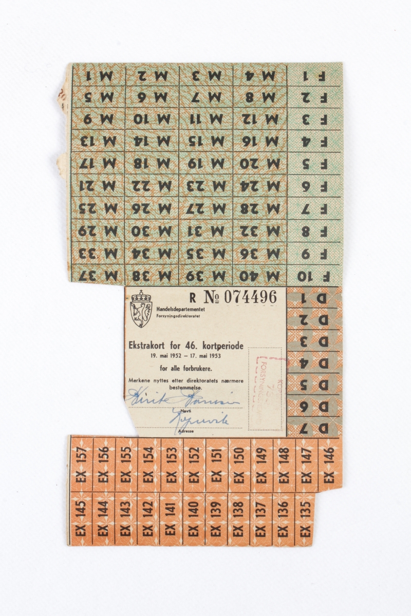 4 ekstrakort fra 1951 til 1953