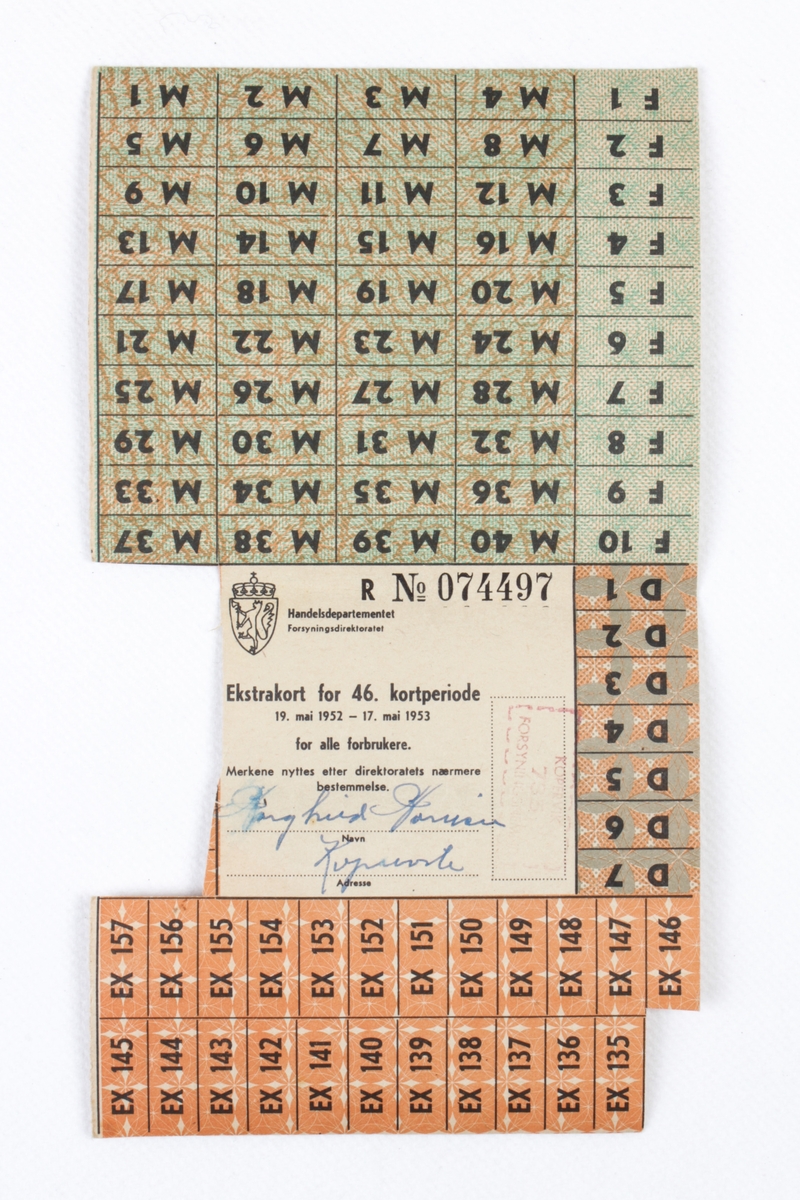 4 ekstrakort fra 1951 til 1953
