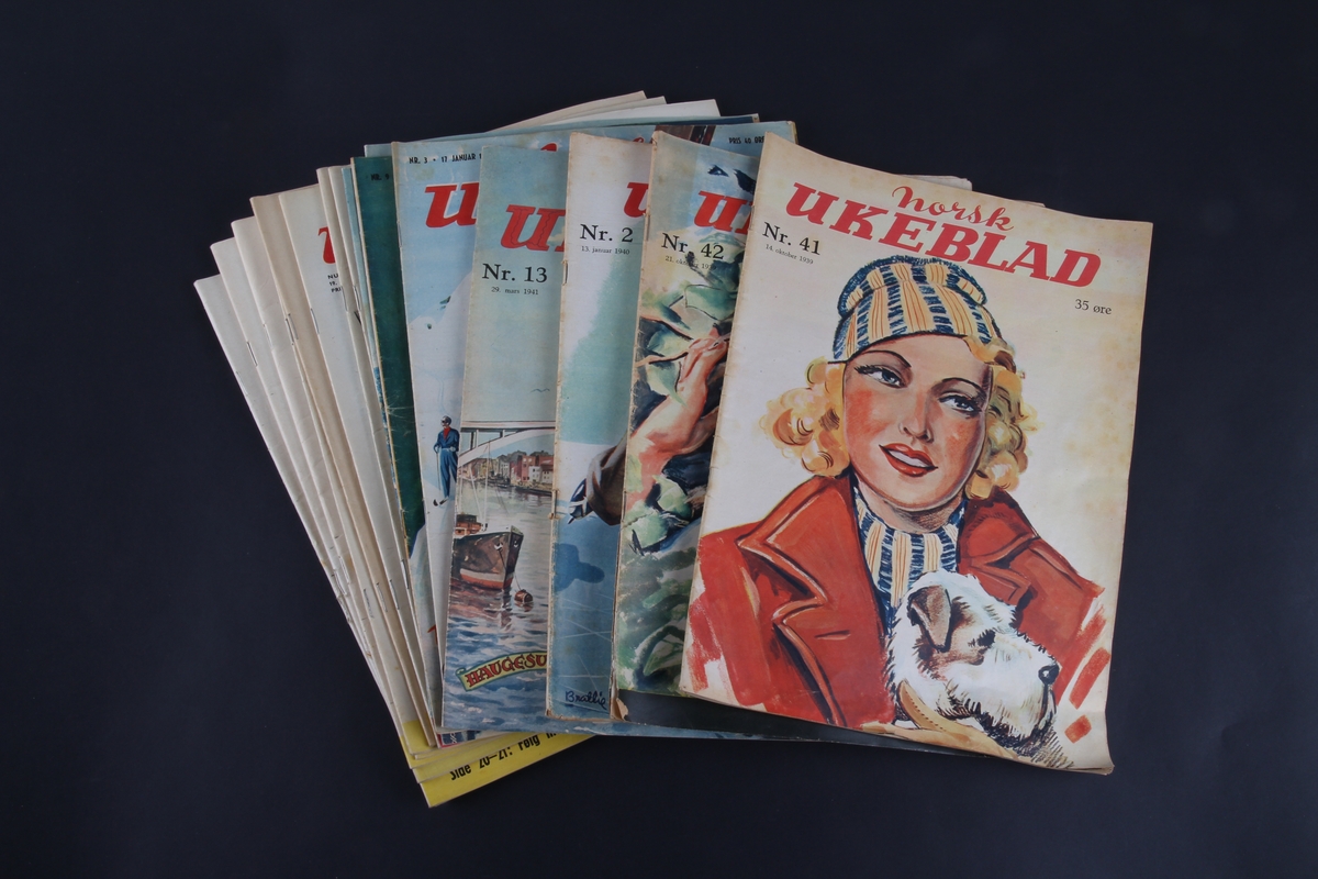 Magasin med rektangulær form som inneholder diverse artikler, tegneserie og reklame.