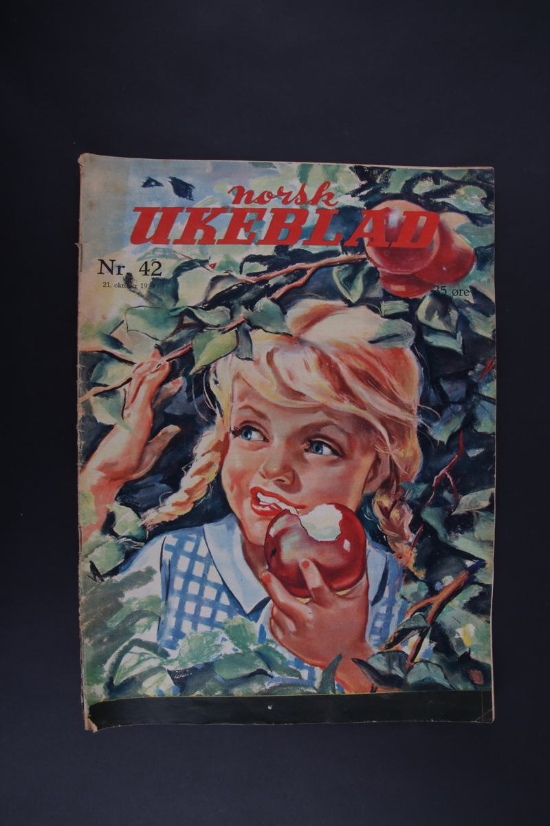 Magasin med rektangulær form som inneholder diverse artikler, tegneserie og reklame.