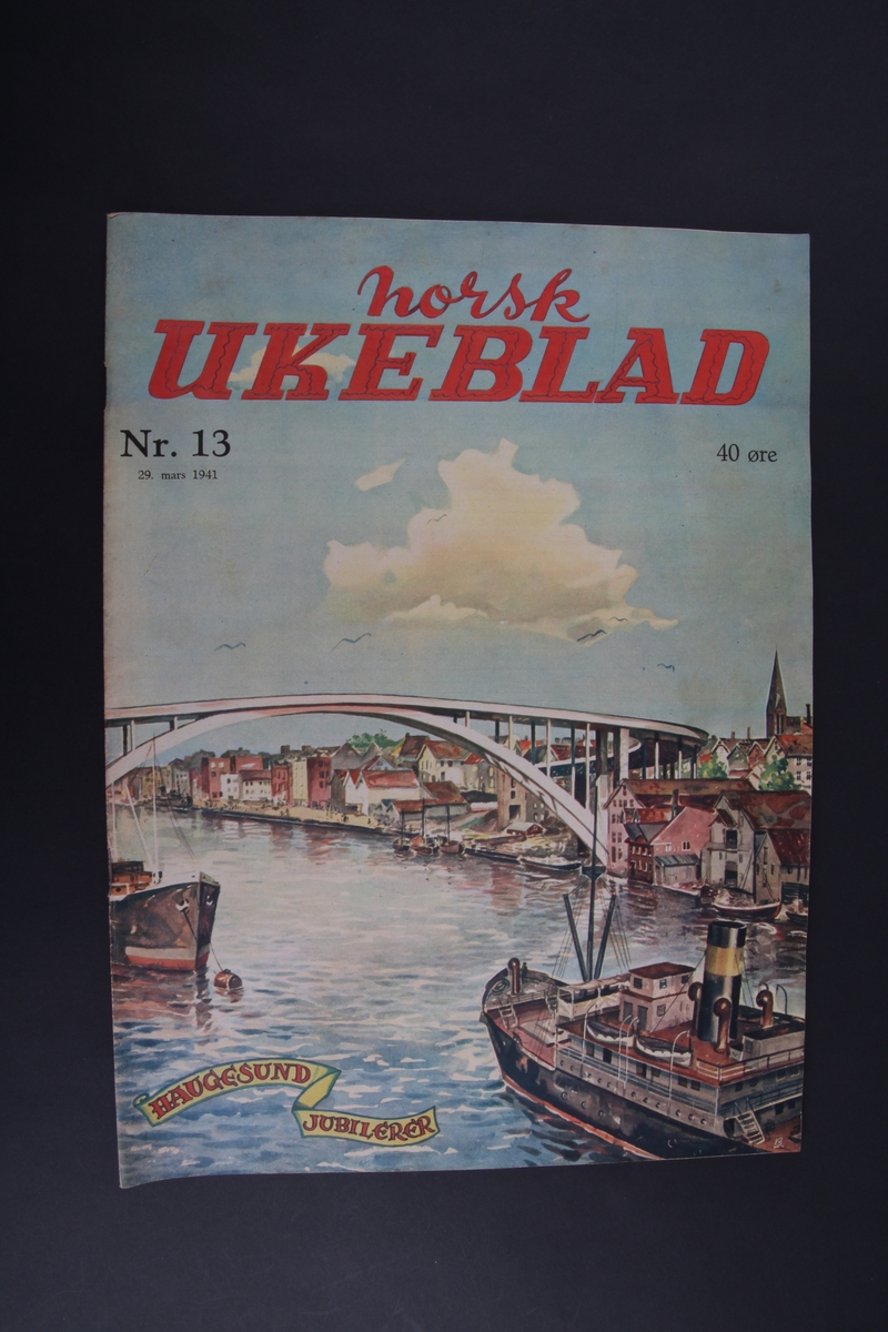 Magasin med rektangulær form som inneholder diverse artikler, tegneserie og reklame.