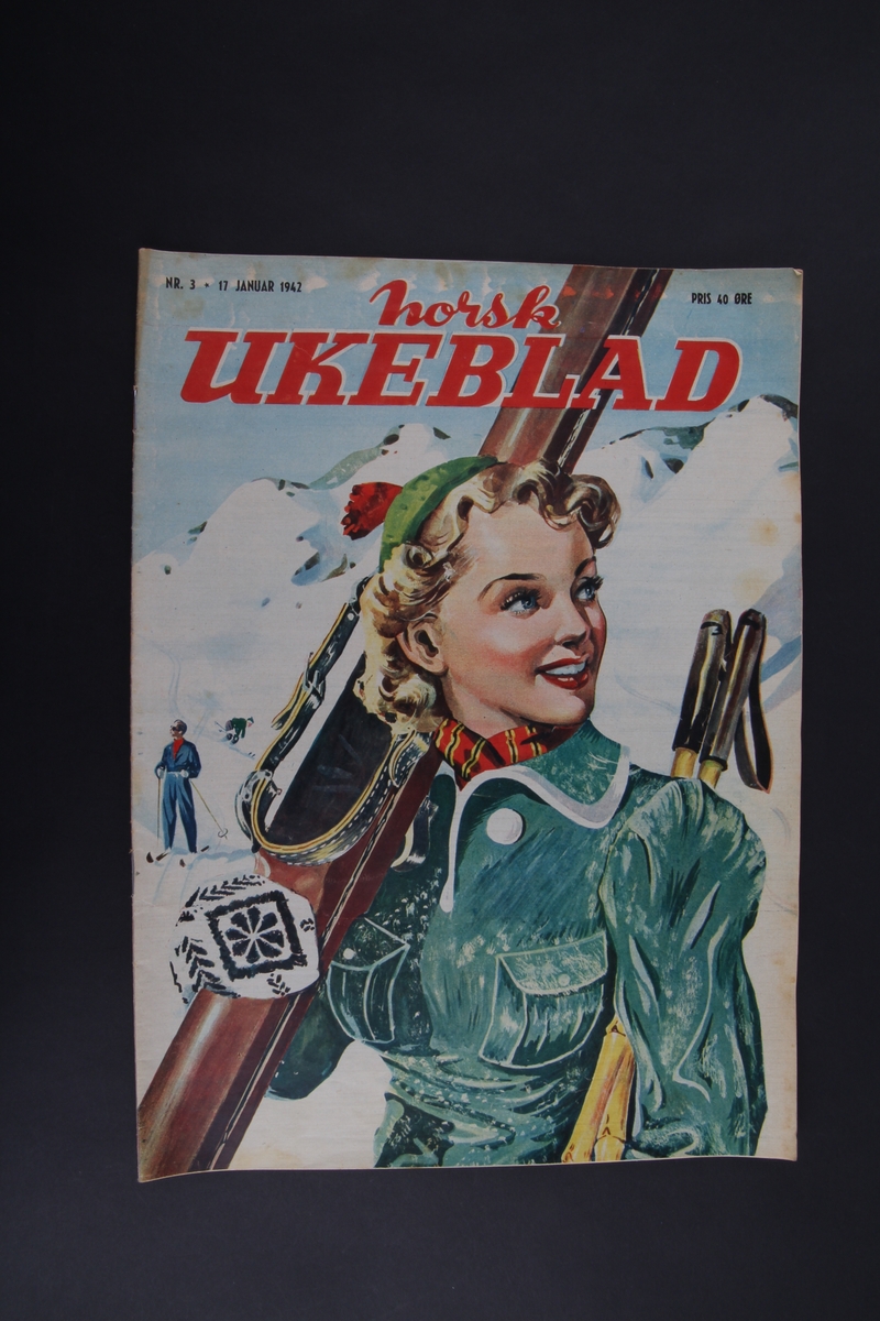 Magasin med rektangulær form som inneholder diverse artikler, tegneserie og reklame.