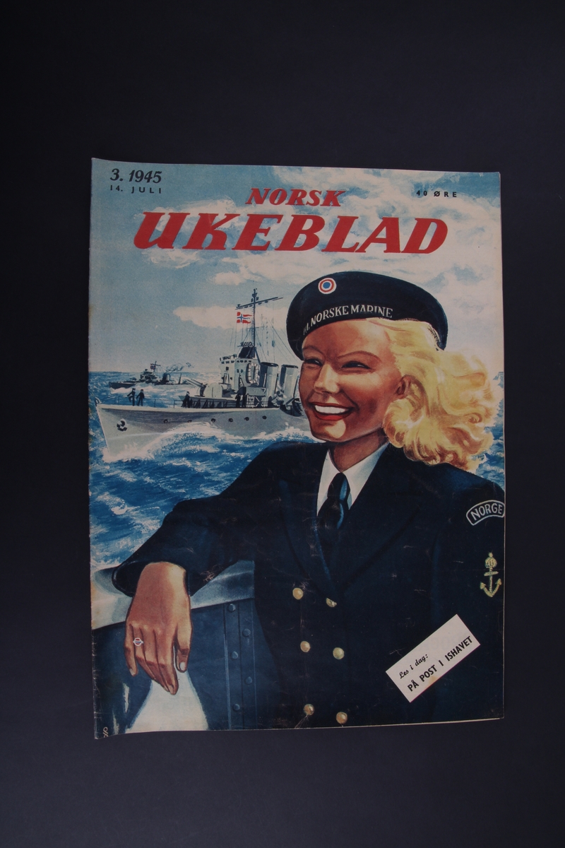 Magasin med rektangulær form som inneholder diverse artikler, tegneserie og reklame.