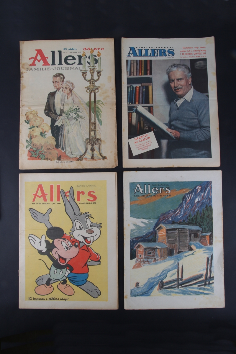 Magasin med rektangulær form som inneholder diverse artikler, tegneserier og reklame. Dette er Nr. 7, 1931