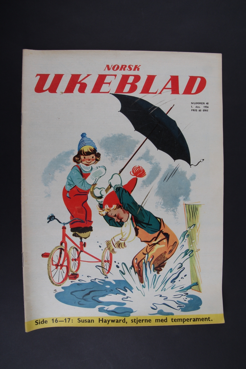 Magasin med rektangulær form som inneholder diverse artikler, tegneserie og reklame.