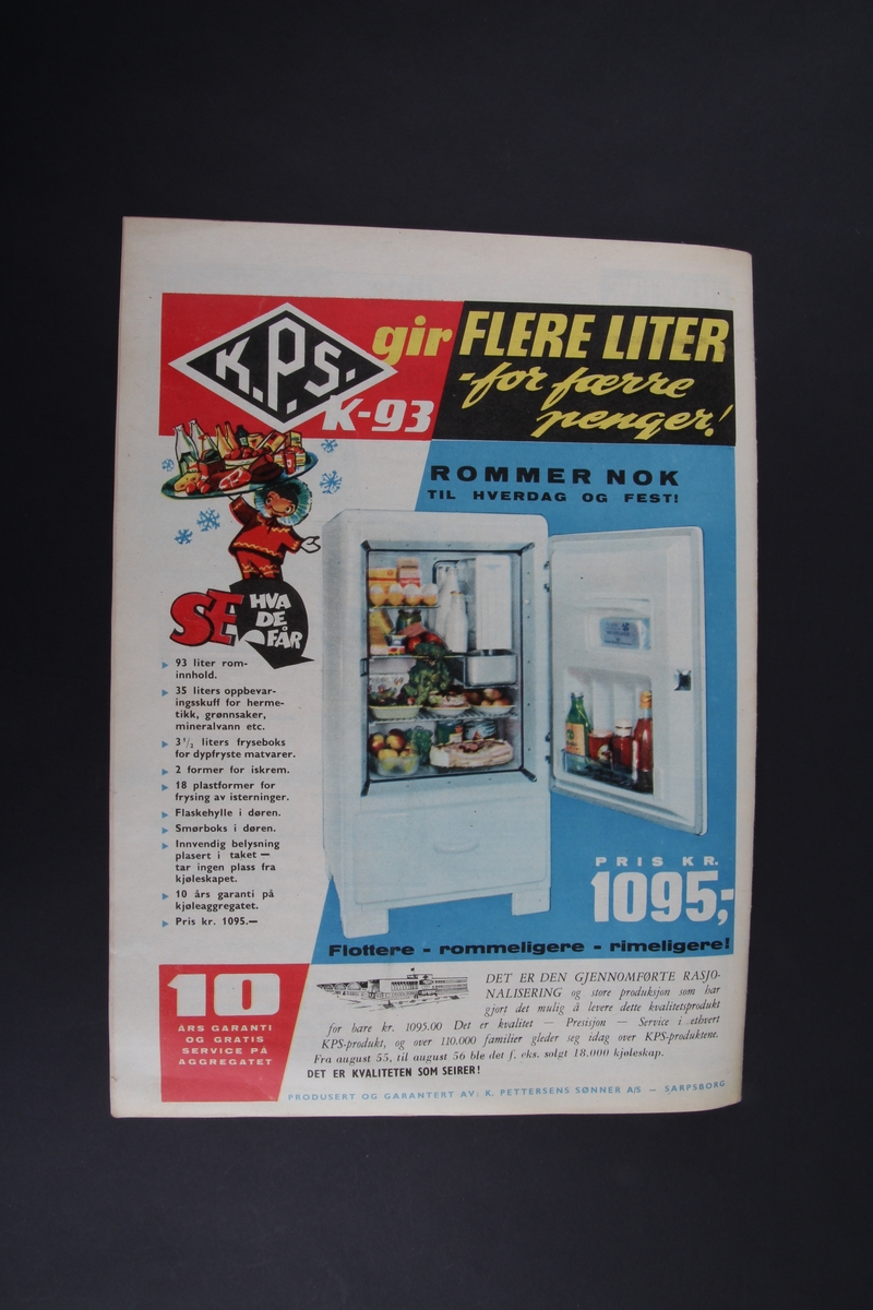 Magasin med rektangulær form som inneholder diverse artikler, tegneserie og reklame.