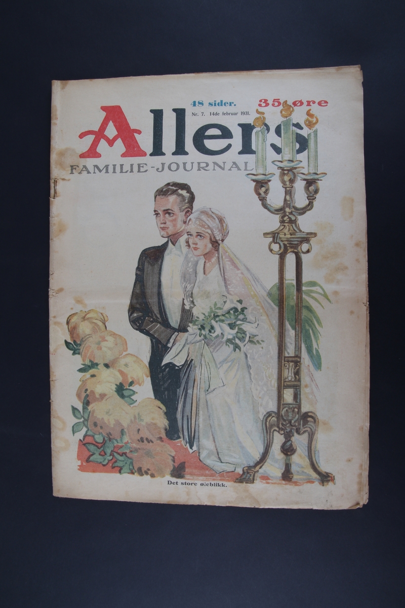 Magasin med rektangulær form som inneholder diverse artikler, tegneserier og reklame. Dette er Nr. 7, 1931
